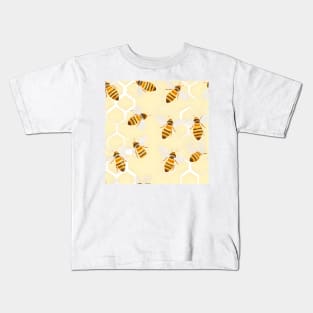 Honeycomb and Bee Pattern 12 Kids T-Shirt